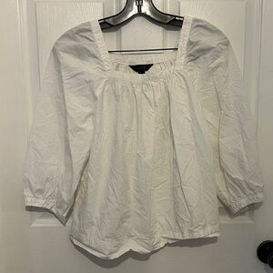 J. CREW Women’s White Cotton Square Neck Penny Peasant Top Size 0